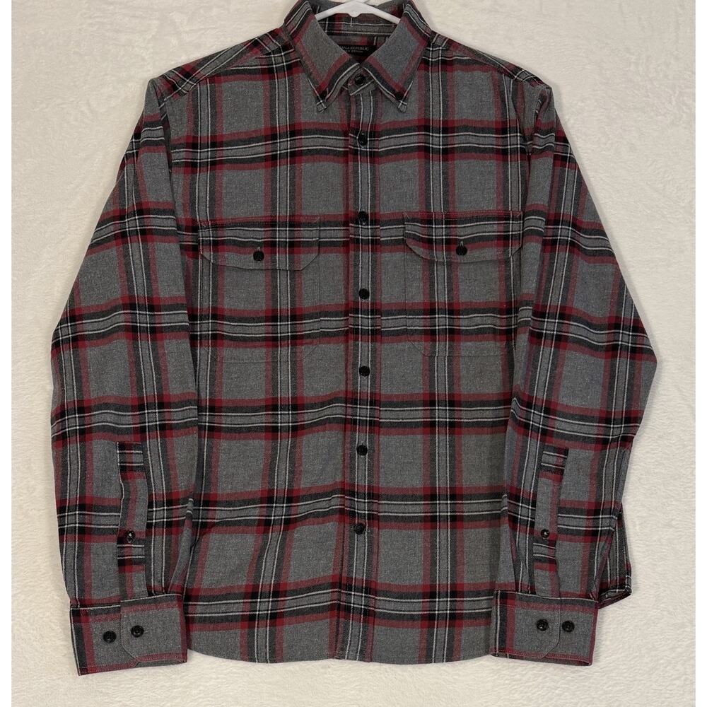 Banana Republic 3 Shirt‎ Bundle Mens S Plaid Flannels 100% Organic Cotton
